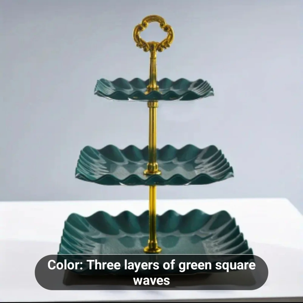 NEW STYLISH THREE LEVEL DISPLAY DESSERT TRAY ~ WEDDINGS, PARTIES COLOR: GREEN